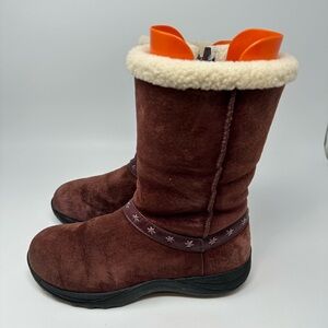 L.L.Bean Women's Leather Suede Shearling Lined Burgundy Boots